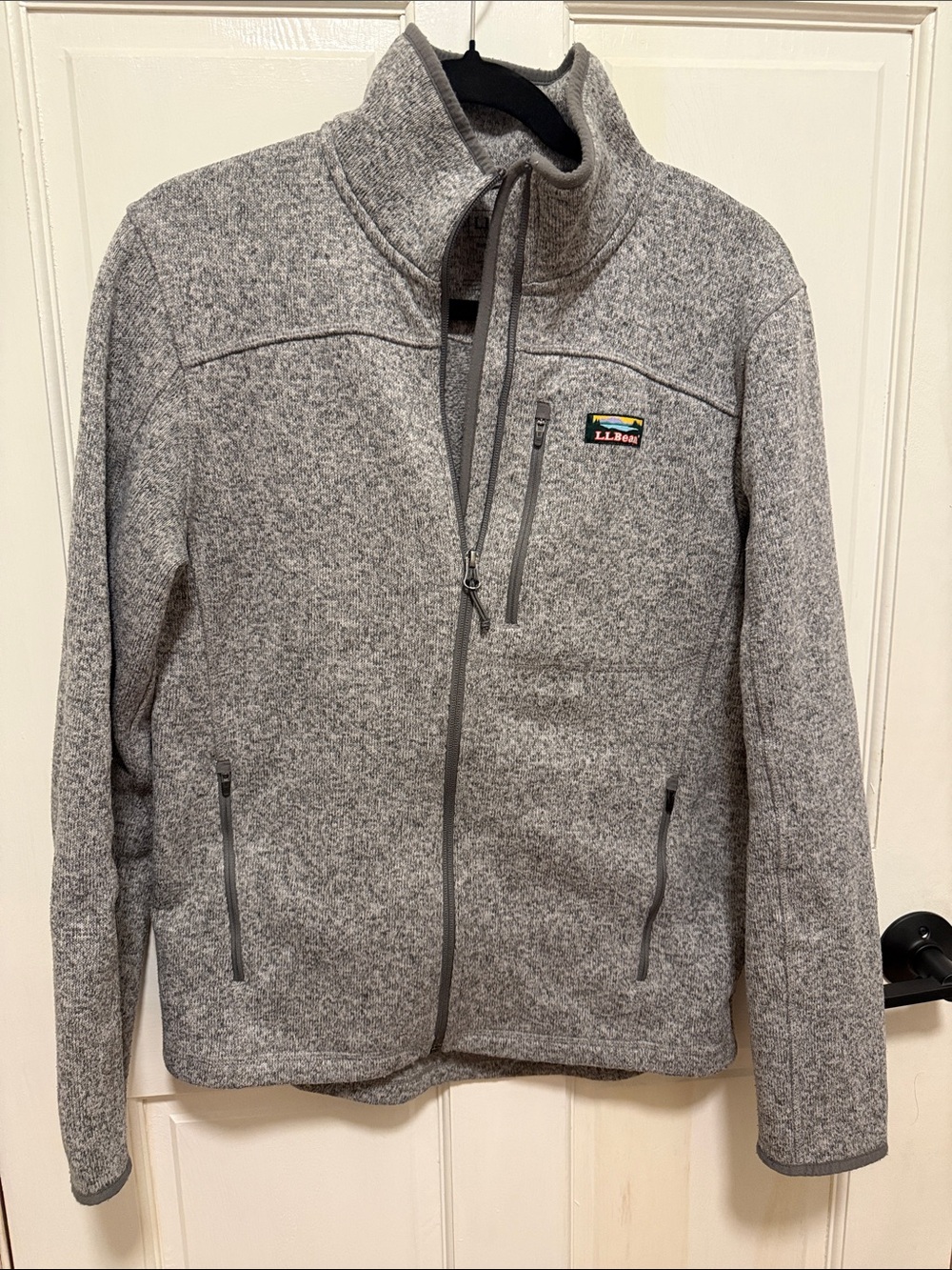 L.L. Bean Men's Heather Gray Full-Zip Knit Fleece Jacket